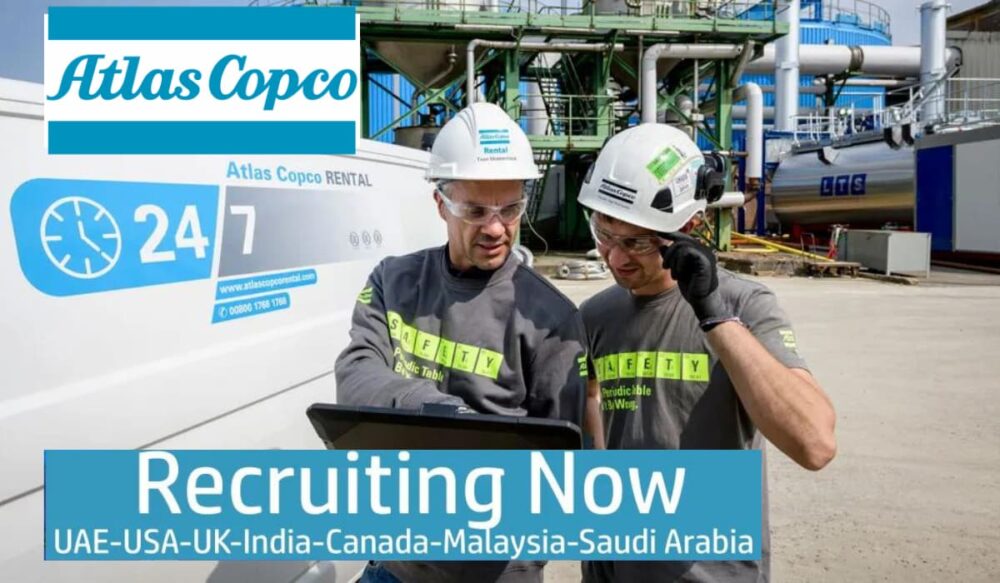Atlas Copco Careers Canada, Malaysia, USA, UK, India, Philippines