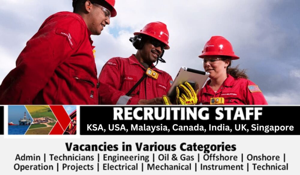 Halliburton Jobs KSA, USA, UK, Singapore, Malaysia, Canada, Egypt