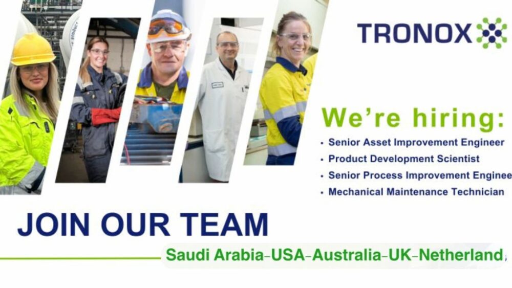 Tronox Job Vacancy: USA, Australia, UK, Netherland, KSA